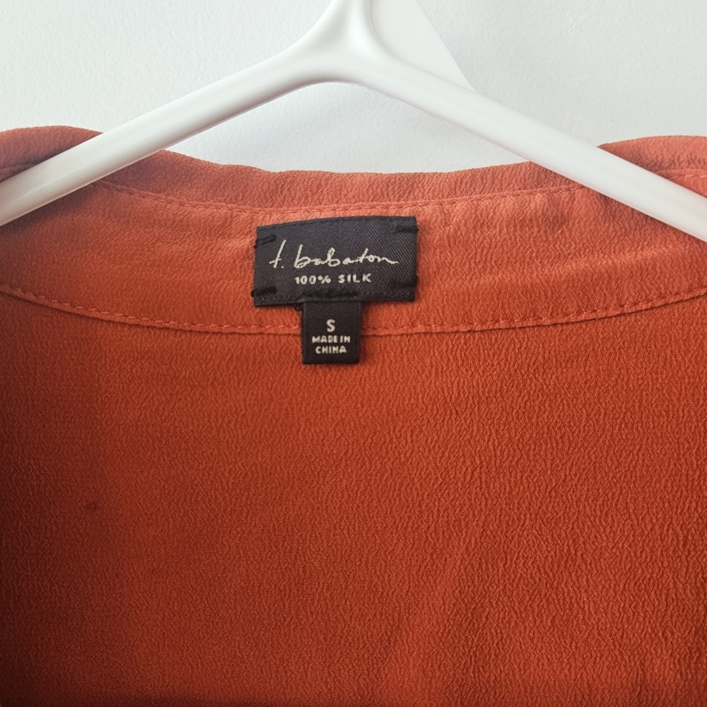 Aritzia Talula Babaton 100% Silk Red Button Down Blouse Size Small - Picture 3 of 8